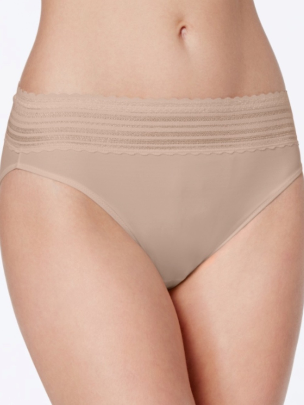 Warner's Women's No Pinching No Problems Lace Hi Cut Brief Panty Size L 8597